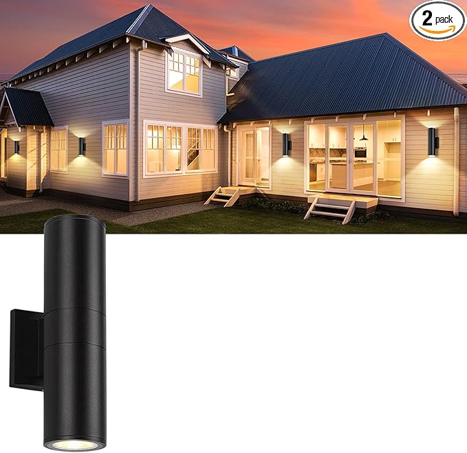 14inch Outdoor LED Wall LightsDay White 4000K 1800LM Up&ampDown Outdoor Wall Light Aluminum Body Waterproof IP65 E26 Base led Porch Light for Wall Patio Garage Garden.