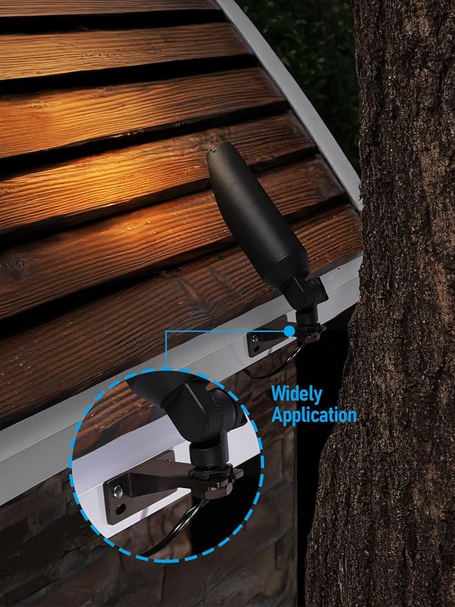 LEONLITE Gutter Mount Bracket for Low Voltage LED Spotlight 1/2 NPT Standard Thread Aluminun Mount Bracket for Landscape Light Accent House Walls Eaves Bronze Pack of 4