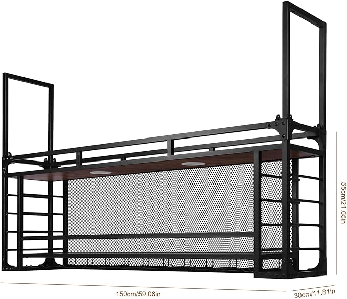 Wall Mounted 2 -Tiers Bottle Display Rack Hanging Shelf Simple Type with Large Bottles Display Shelf for Bar Restaurant Indoor