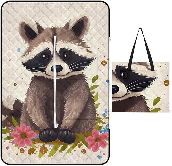 Zipper Raccoon Style Picnic Mat Suitable for Travel Camping Park Or Home Use
