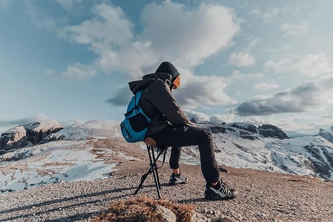 Travel Chair Slacker Tripod Chair for Camping Lightweight Chair Adjustable Carry Strap for Easy Transport Made with Recycled Fabric Perfect for Outdoor Adventures Repreve (Brown/Khaki)