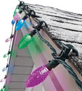 C9 LED Quick Clip Christmas Lights | Built-in Clip-One String Lights | 24 Purple Blue Green Bulbs | 16inch Foot Strand