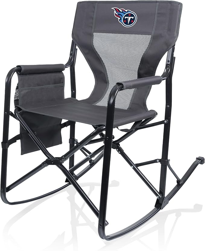Picnic TIME NFL Woodland Rocking Camping Chair with Storage Caddy Camp Chair for Adults