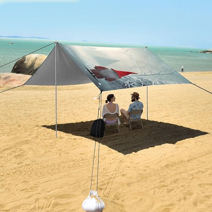 Christmas GnomeCamping Sun Shelters 9.2 x 10.5 FT Beach Canopy Tent Sun Shade with Carrying Bag for Camping Trips Fishing Backyard Fun or Picnics 21341331