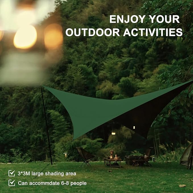 Rain Fly Hammock Waterproof Camping Tent Tarp COVVY Portable Multifunctional Camping Gear Equipment Lightweight Backpacking Shelter Awning for Outdoor Hiking Travel Fast Set Up with Tent Accessories