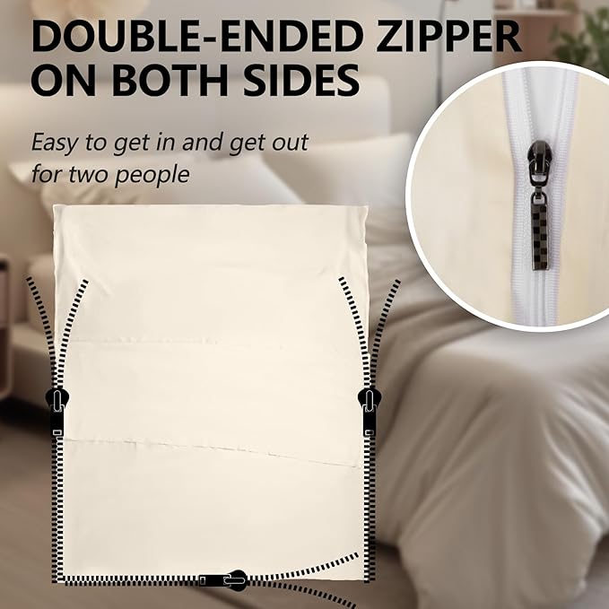 Sleeping Bag LinerLong Staple Cotton Adult Sleep Sack &amp Travel SheetsTravel Sleep Sack for Backpacking Hotels &amp Hostels Lightweight Travel Sheet Camping SheetsHas Full Length Zipper