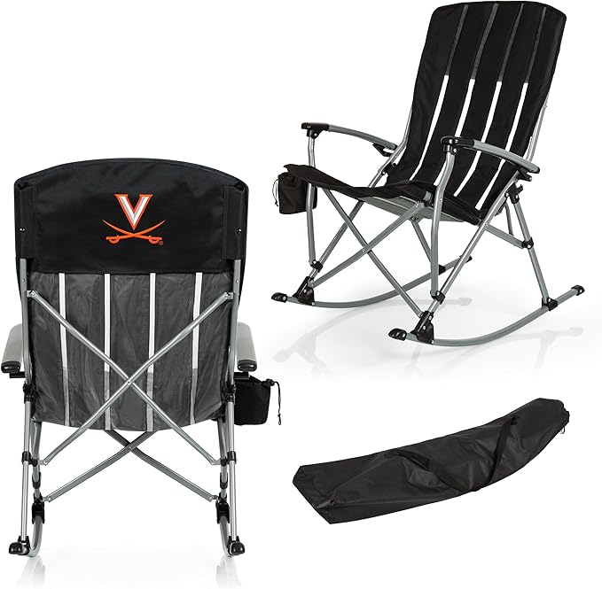 Picnic TIME NCAA Unisex-Adult NCAA Outdoor Rocking Camp Chair XL Heavy Duty Camping Chair for Adults