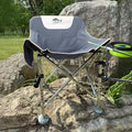 Super Large All-Terrain Camping Chair 8-Level Height Adjustment Outdoor Fishing Chair Leisure Chair one-Click Folding for Easy Carrying can Bear a Weight of 400 pounds (Fishing Chair Grey)