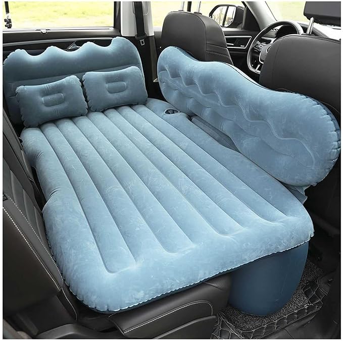 Inflatable Car Mattress for Camping &amp Travel Portable Sleeping Pad with Pump &amp 2 Pillows Black