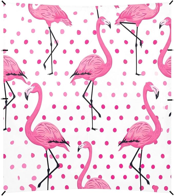 Flamingo Pink Beach Tent Sun Shelter 9.2' x 10.5' Beach Canopy with 4 Sandbags 4 Stability Poles Sand Shovels - Tent Canopy for Beach Camping Fishing Picnics