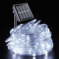 YEGUO Solar Christmas Light Outdoor Waterproof 66ft 200 LED White Rope Lights 8 Modes Tube String Lights in Clear Thin Tube
