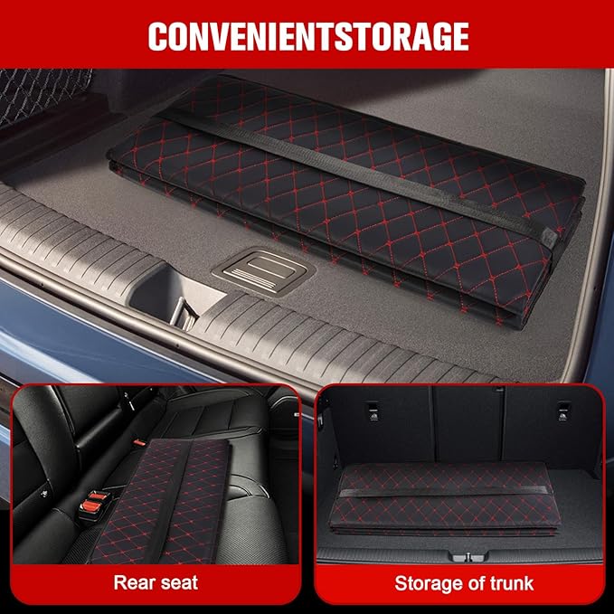 QSTNOLOGY Non Inflatable Truck Bed Air Mattress Folding Portable Car Back Seat Bed Car Travel Camping Mattress for Sleeping for Car/SUV/Truck(50.7 L x 31.2 W)