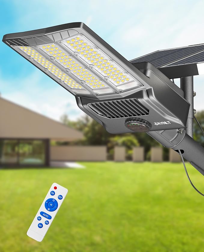 JAYNLT Y-11000W Solar Street Lights Outdoor850000LM 6500K High Powered Commercial Parking Lot Lights Dusk to Dawn Waterproof Solar Security Flood Lights for Driveways Basketball Courts