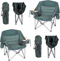 Folding Camping Chair Padded Chair Oversized Camping Chair Lawn Chair for Adults Heavy Duty 400lb Carry Bag Cupholder &amp Cooler (2-Pack)