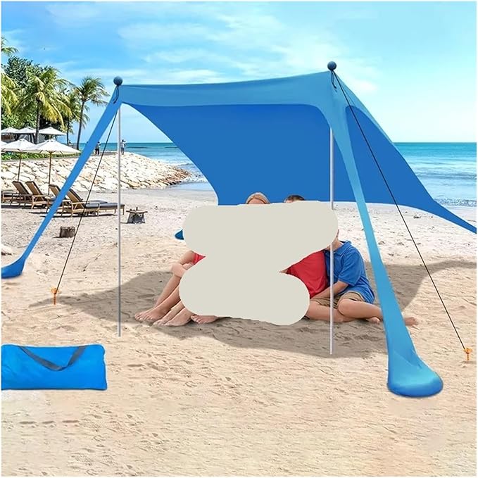 Camping Tent Windproof Pop Up Awning Outdoor Beach Sun Shade Ultralight Canopy Tents for Fishing Picnics(Red 200x160x150cm)