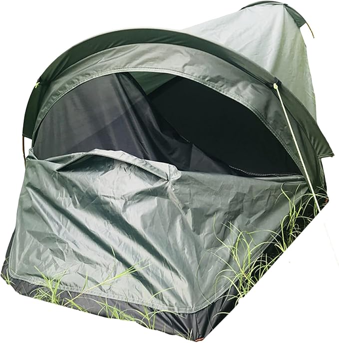 4 Season Polyester Rectangular Backpacking Tent 1 Person Waterproof Breathable Rainproof Bivy Sack Included