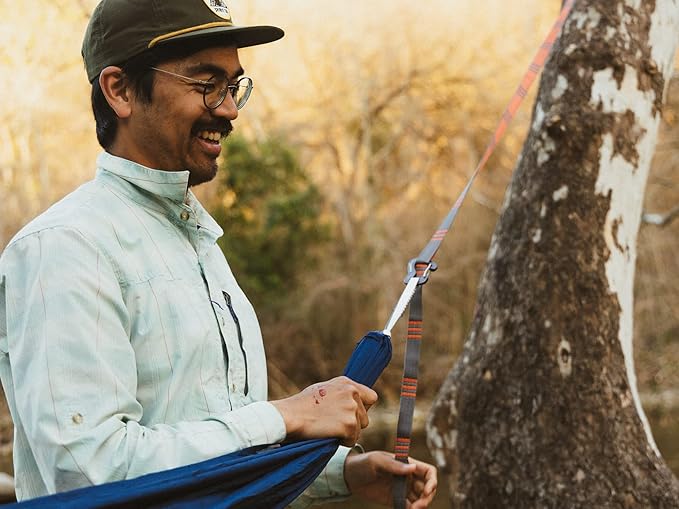 KAMMOK: Roo Single Hammock | Made from Strong &amp 100% Recycled Water Resistant Ripstop Fabric | Comfortable Packable Lightweight (Lifetime Adventure Grade Warranty) Midnight Blue
