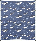Camping Sun Shelters Dark Blue Whales Pattern Beach Canopy 126 * 110.2in