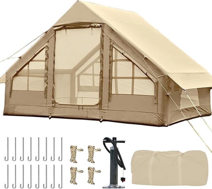 Inflatable Tents for CampingEasy Blow Up Tent with Hand Pump4 Seasons Waterproof Air Inflatable Camping Tent House for Family Weekend Camping