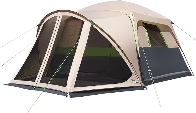 Tents for Camping 6/10 Person Camping Tent with Screen Porch Weatherproof Large Cabin Tent with Rainfly and Carry Bag Family Tent for Outdoor Camping and Backyard