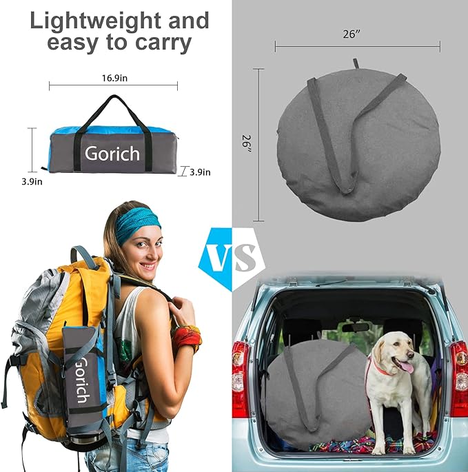 Gorich Beach Tent Sun Shelter for 3/4/6/8/10 Person with UPF 50＋ UV Protection Lightweight &amp Easy Setup Beach Shade Canopy Portable Beach Shade Tent Beach Cabana