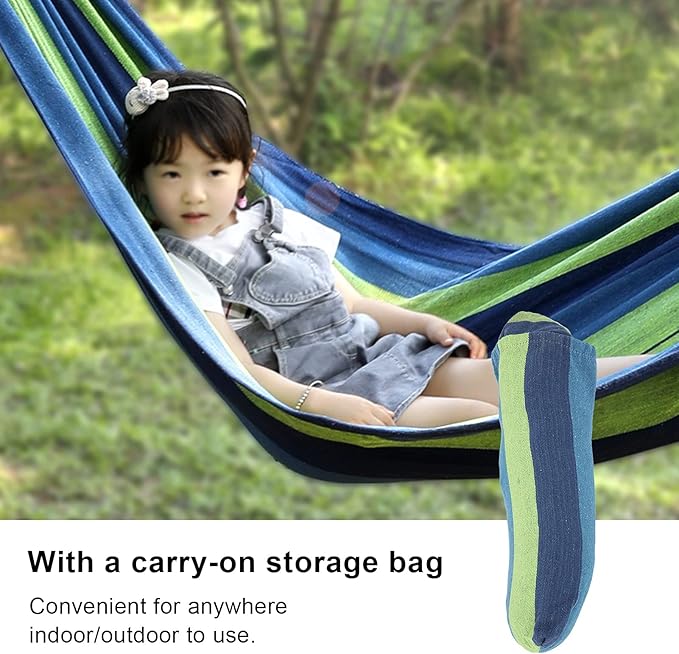 Tyenaza Camping Hammock Portable Outdoor Travel Lightweight Hammock with Hardwood Spreader Bar for Travel and Outdoor Activities