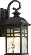 Outdoor Wall Lights Exterior Black Outdoor Light Fixtures Wall Mount with Water Ripple Glass Waterproof Anti-Rust Outside Wall Sconce Porch Lights for House Garage Doorway