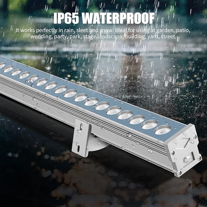 Wrasse Wall Washer Lights Bar Outdoor3000K Sign Lighting Wall Wash Outside 36W Linear Outdoor Landscape Light 38.9 Inches with US Plug 120V for Advertising BillboardsBuilding Commercial Lighting