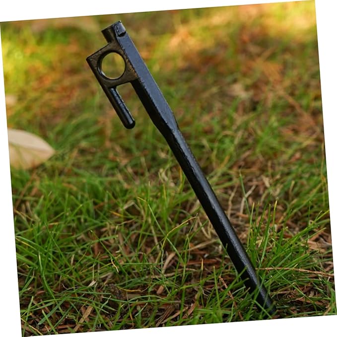 TOYANDONA 8Pcs Cast Iron Tent Stakes Durable Pegs for Outdoor Camping Garden Use Ground Fixing with Smooth Tip for Easy Soil Insertion
