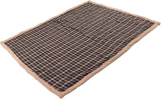 Thermal Insulation Picnic Blanket Sherpa Plaid Leather Large Thickened Outdoor Camping Mat - Keep Warm Portable with Handle for Hiking Beach Travel and Sports