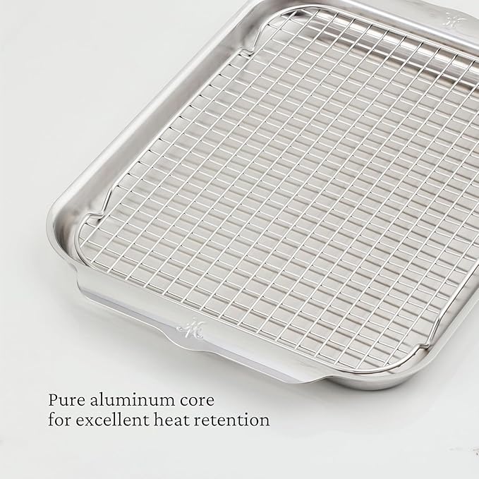 Provisions OvenBond 12 x 15 Stainless Steel Medium Sheet Pan with Rack