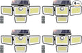 4500LM Solar Lights Outdoor 4 Adjustable Heads Motion Sensor Lights 3 Modes 6500K IP65 Waterproof Solar Security Wall Lights Remote Control Flood Lights Garden Outside Backyard 4 Pack