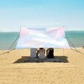 Bolaz Beach Canopy Tent Sun Shade9'×10.5' Large Family Beach Shade UPF50+- Outdoor Shade for Camping Trips FishingAbstract Light Color Blocks