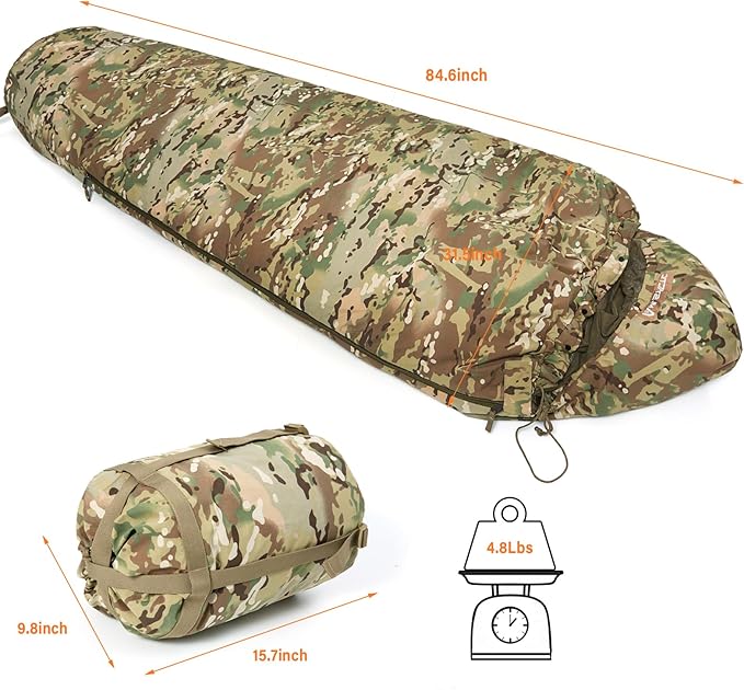 MT Military Army Force Defence 4 &amp Tropen Patrol Mummy Sleeping Bags with Bivy Cover Compression Sack Modular Sleeping System 2.0 for Cold Weather