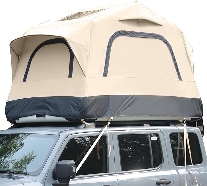 HOMEFUN Inflatable Rooftop Tent for Car Truck 2 Person Roof Tent with Waterproof 300D Fabric Windproof Design for Overlanding and Outdoor AdventureEasy to Set Up