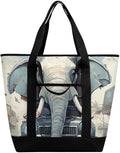 Insulated Shopping BagLarge Reusable Cooler Bags Car Elephant Printed Foldable Shopping BagTravel Waterproof Shoulder Bag