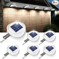 ROSHWEY Gutter Lights Solar Powered 6 Pack Solar Patio Decor Lights with 9 LED Waterproof Fence Light for Eaves Garage Garden Landscape Pathway (Cool White)
