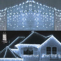 LYHOPE Icicle Christmas Lights 432 LED 35.4ft 8 Modes Icicle String Lights with 72 Drops Window Curtain Fairy Lights for Xmas Eaves Wedding Garden Outdoor Indoor Decor (Clear White)