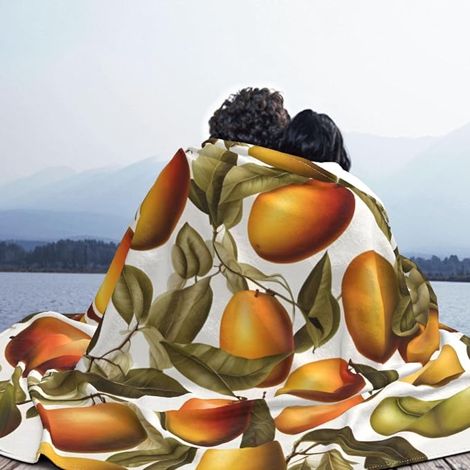Golden Mango Soft Fleece Blanket 60 * 50 inch Soft Sofa Blanket Suitable for Sofa Camping Travel Night Cover Blanket