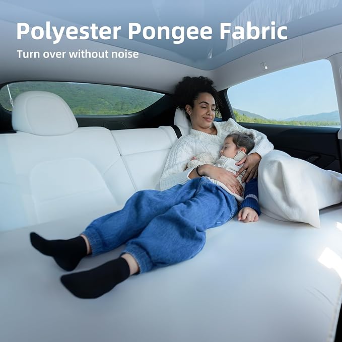 SUV Car Bed TPU Air Foam Inflatable Backseat Mattress Rearseat Camping CozyPad with Rechargeable Built-in Pump Portable Blow Up Travel Sleeping Mattress for Rav4 CRV