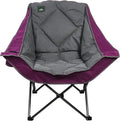 Northroad Oversized Foldable Camping Chair Outdoor Padded Lawn Chair w/Cup HolderCarry Bag for Beach Hiking and PicnicsHeavy-Duty 300-lbs Capacity Purple