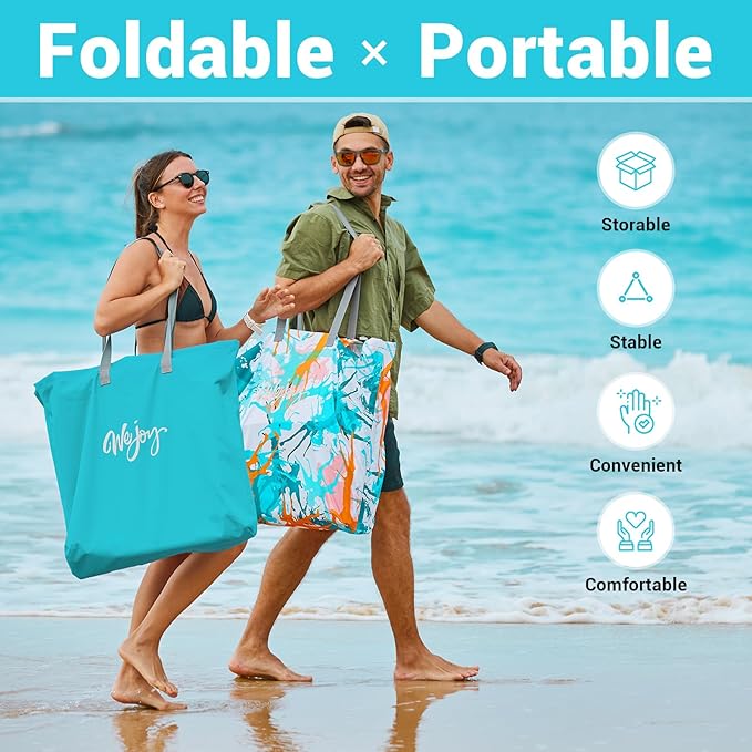 #WEJOY 2 Beach Chairs and Table Set Lightweight &amp Folding Backpack Beach Chair for Outdoor Beach Lawn Camping Picnic Cyan/Orange Beach Chairs Set