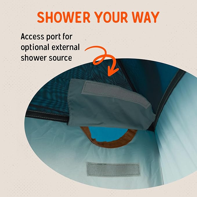 Kelty Discovery H2GO Privacy Shelter Campsite Shower and Changing Shelter Zippered Entry Steel Pole Frame Freestanding