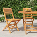 Solid Teak Folding Garden Chairs Set of 2 24.4x18.5x35.4 in Foldable Outdoor Chairs Oiled Brown Wood Portable Patio Seating for Balcony Terrace and Poolside