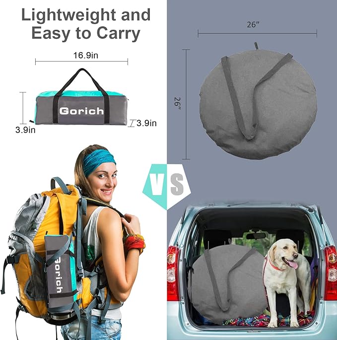 Gorich Beach Tent Sun Shelter for 3/4/6/8/10 Person with UPF 50＋ UV Protection Lightweight &amp Easy Setup Beach Shade Canopy Portable Beach Shade Tent Beach Cabana