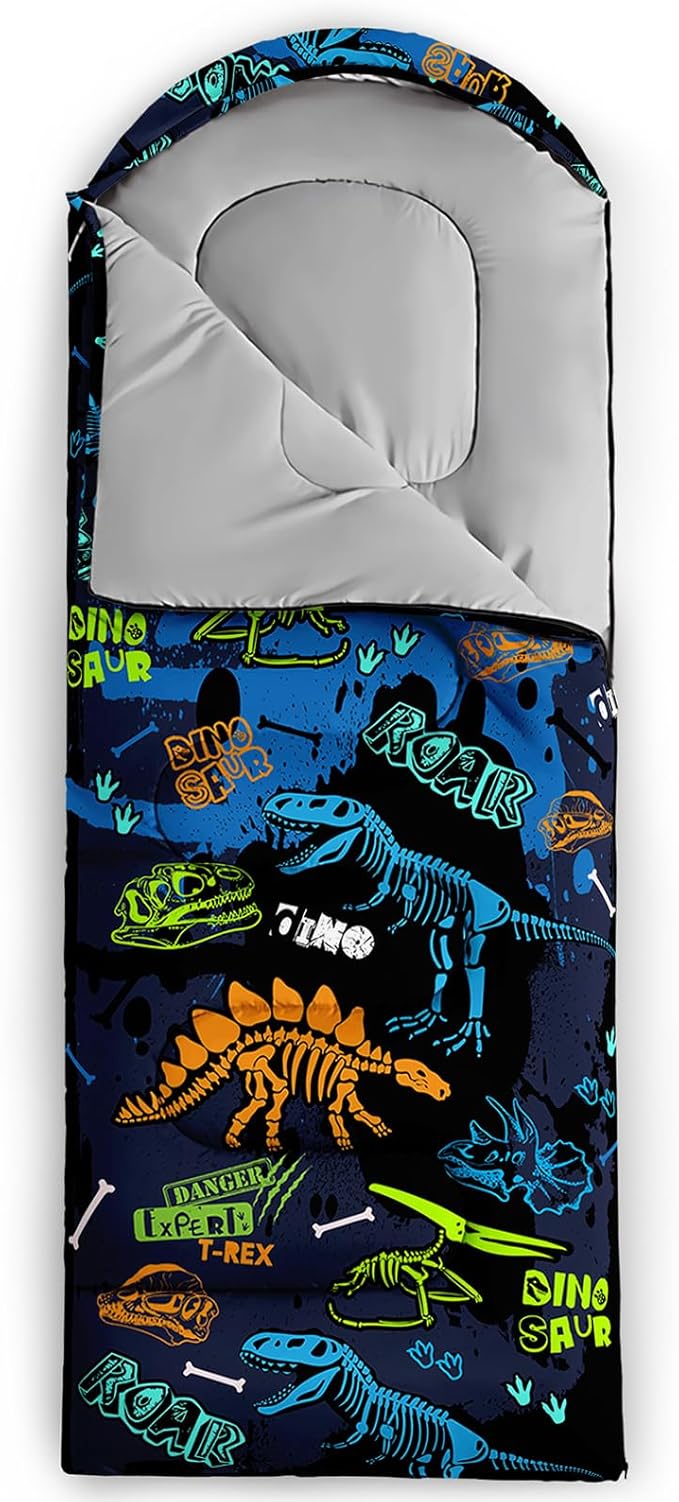Kids Sleeping Bag for Boys Girls3D Basketball Print-Lightweight Warm Portable Outdoor Indoor-Waterproof Cold Weather Resistant Sleeping Bag for Camping Hiking