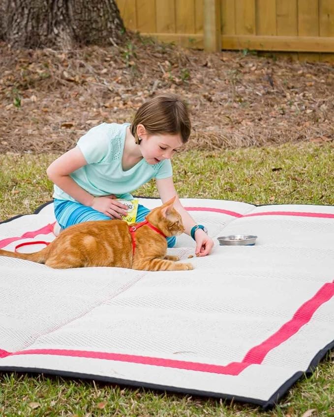 Mountain Mat 5x7 Red Outdoor RV Mat – Extra Thick 5mm Recycled Polypropylene Rug – Heavy-Duty Waterproof Reversible – Luxury Outdoor Rug for Camping Patio Beach (Red NO Carry Bag 5'x7')