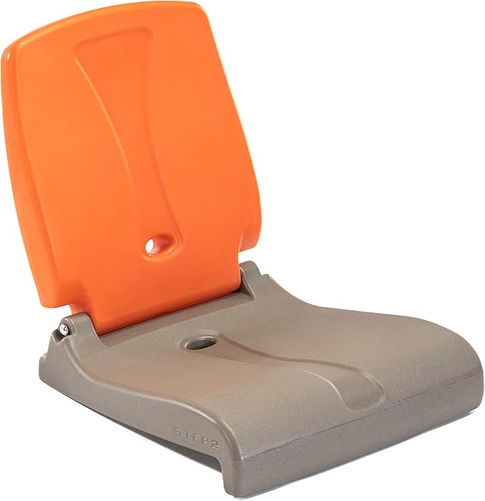 Step2 Folding Flip Seat Lightweight Portable Outdoor Chair for Poolside Camping Beach Boats Tailgates Durable Ground Chair with Back Support for Adults Brown &amp Orange