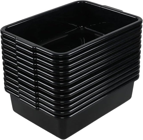 12-pack 13 L Restaurant Dish Tub Basin Plastic Bus Bin Tote Boxes Black
