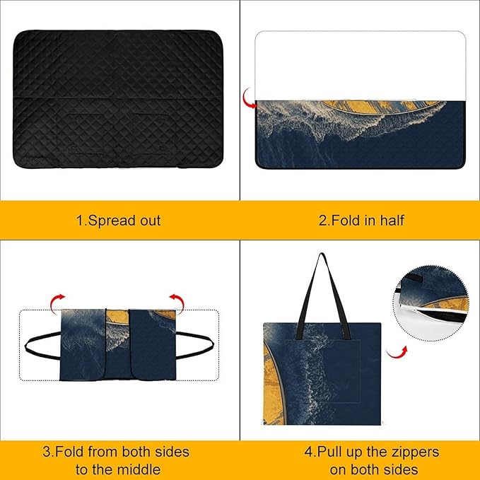 Zipper Surfboard Style Picnic Mat Suitable for Travel Camping Park Or Home Use